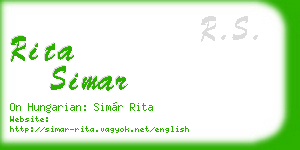 rita simar business card